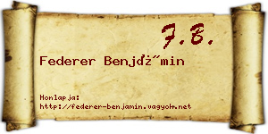 Federer Benjámin névjegykártya