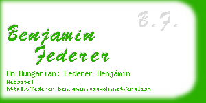 benjamin federer business card